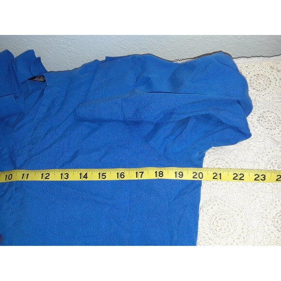 Notations Women's Silk Blouse Size Medium 3/4 Sleeve Button Down Career Blue - Picture 6 of 9